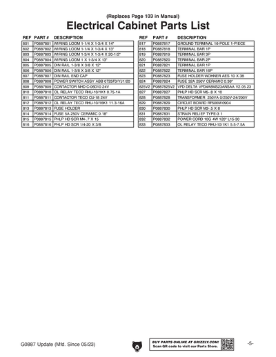 Part Diagram for G0887