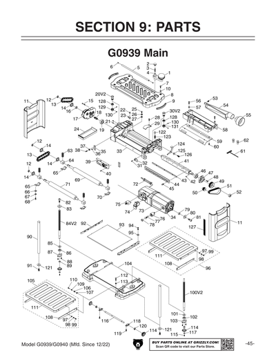 Parts for G0939 13
