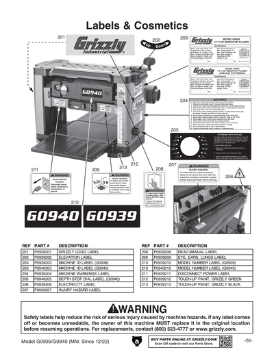 Part Diagram for G0939