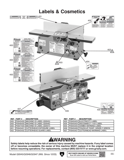 Part Diagram for G0945