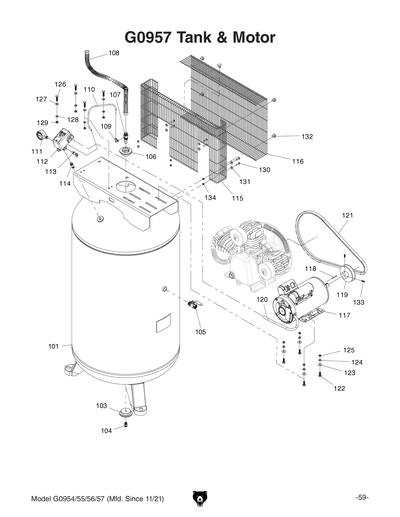 Part Diagram for G0954