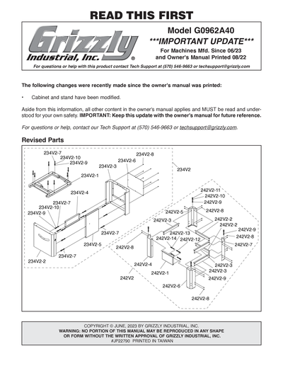 Part Diagram for G0962A40