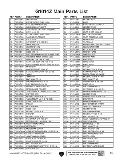 Part Diagram for G1014ZX