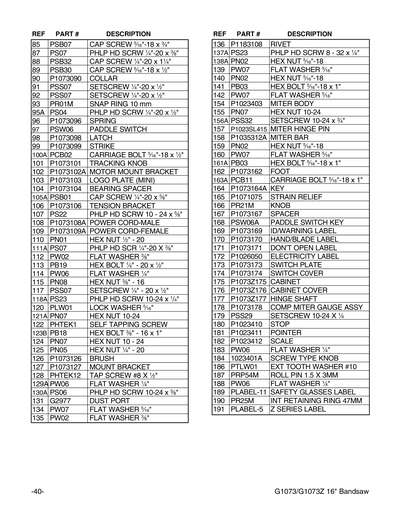 Part Diagram for G1073