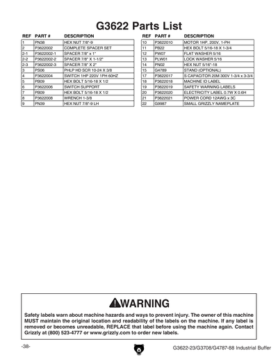 Part Diagram for G3622