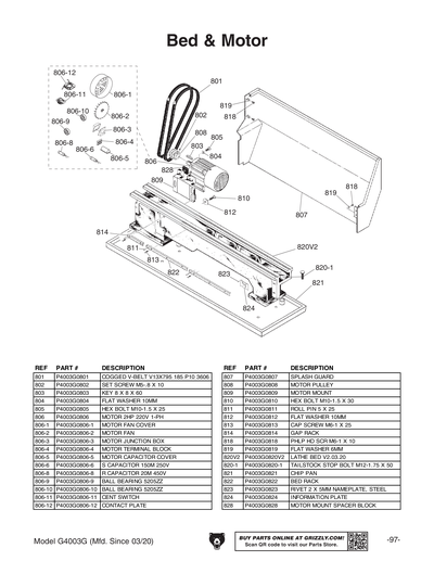 Part Diagram for G4003G