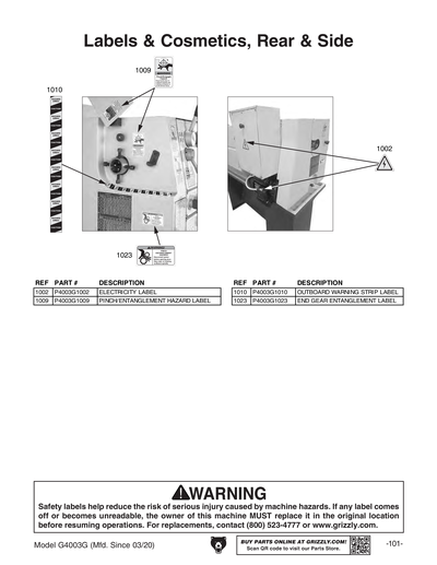 Part Diagram for G4003G
