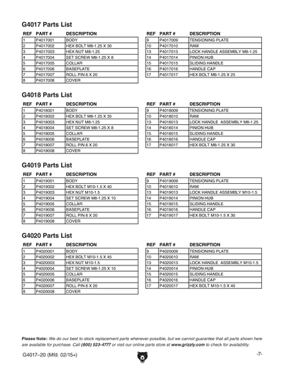Part Diagram for G4017