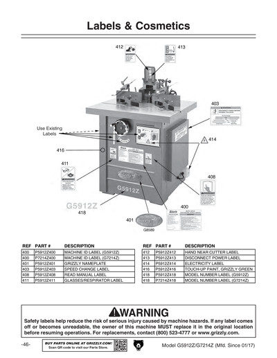 Part Diagram for G5912Z