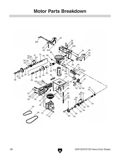 giluページ Parts for G5913Z 5 HP Professional Tilting Spindle Shaper - Z
