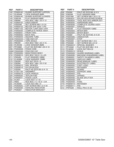 Part Diagram for G5959
