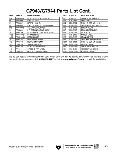Part Diagram for G7943