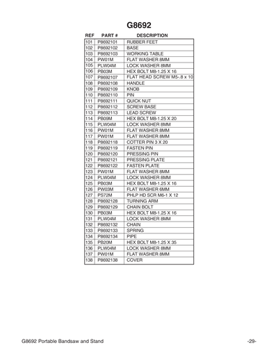 Part Diagram for G8692