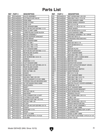 Part Diagram for G9744Z2