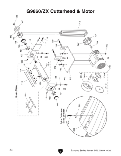 Parts for G9860 12