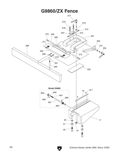 Parts for G9860ZX 12