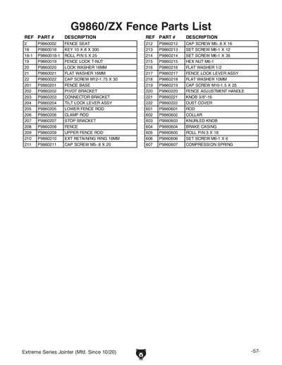 Part Diagram for G9860ZX
