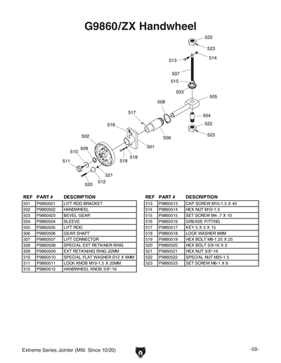 Part Diagram for G9860ZX