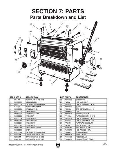 Part Diagram for G9950