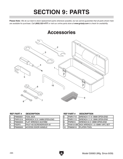 Part Diagram for G9983