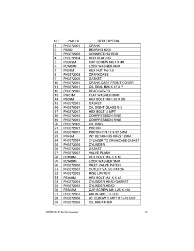 Part Diagram for H3372