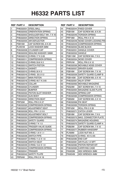 Part Diagram for H6332