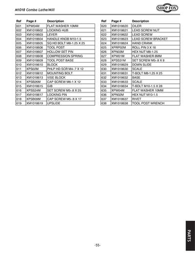 Part Diagram for M1018