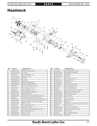 Part Diagram for SB1001