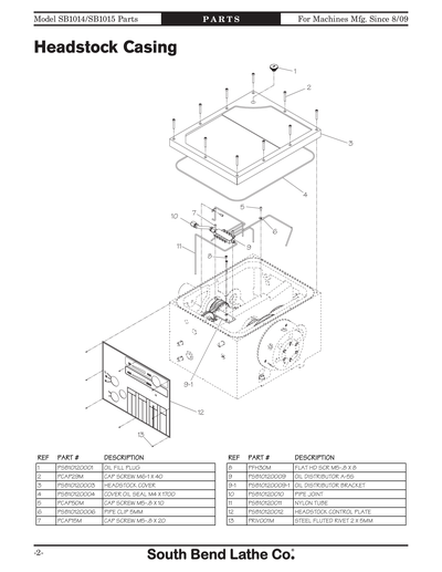 Part Diagram for SB1015F
