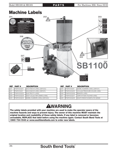 Part Diagram for SB1100