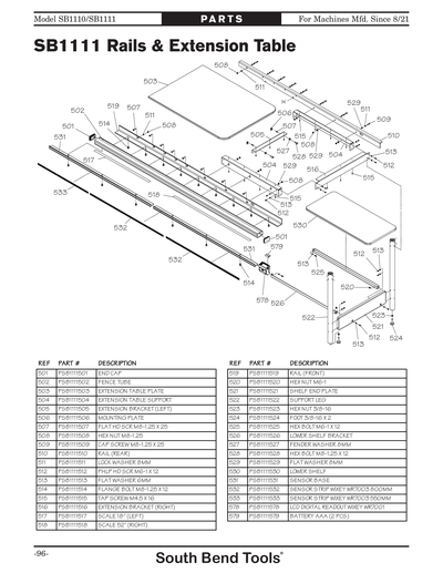 Part Diagram for SB1110