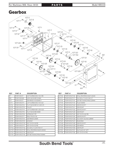 Part Diagram for SB1118
