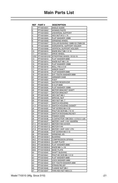 Part Diagram for T10010ANV