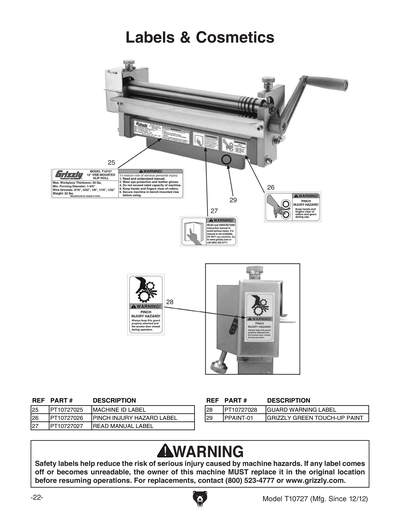 Part Diagram for T10727