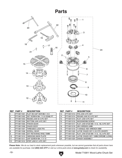Parts for T10811 5-1/2