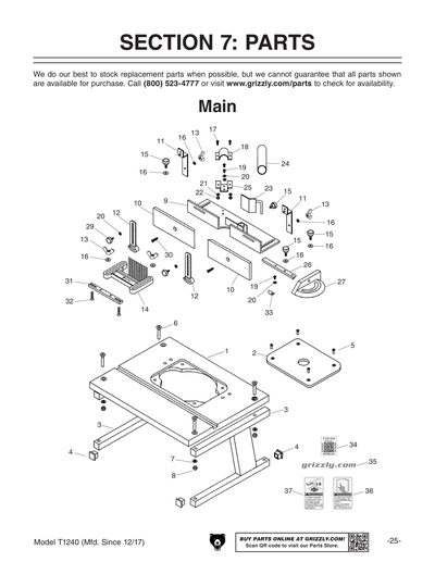 Part Diagram for T1240