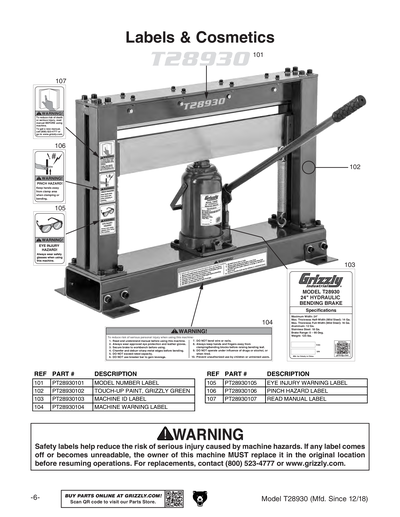 Part Diagram for T28930