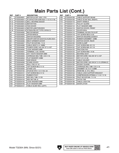 Part Diagram for T32304