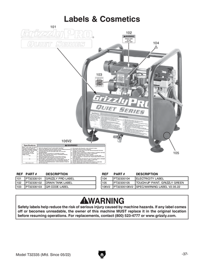 Part Diagram for T32335