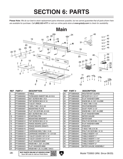 Part Diagram for T33850