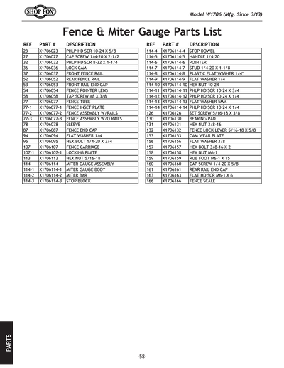 Part Diagram for W1706