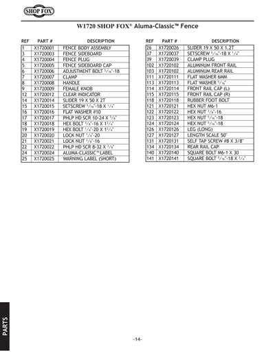 Part Diagram for W1720