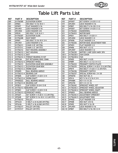 Part Diagram for W1756