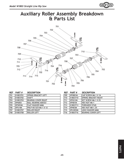 Part Diagram for W1803