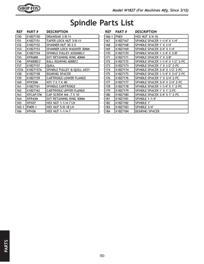 Part Diagram for W1827