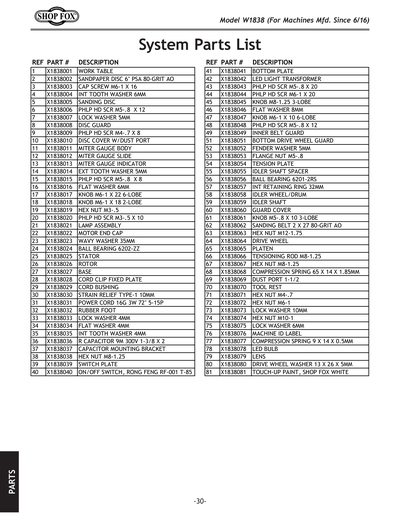 Part Diagram for W1838