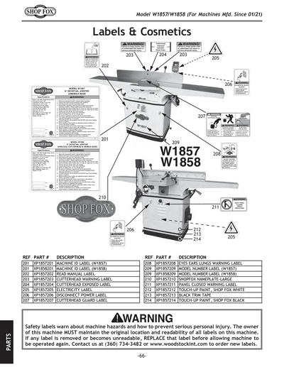 Part Diagram for W1858