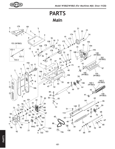 Parts for W1862 15