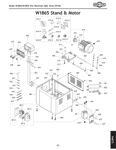 Parts for W1864 20