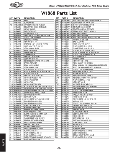 Part Diagram for W1869